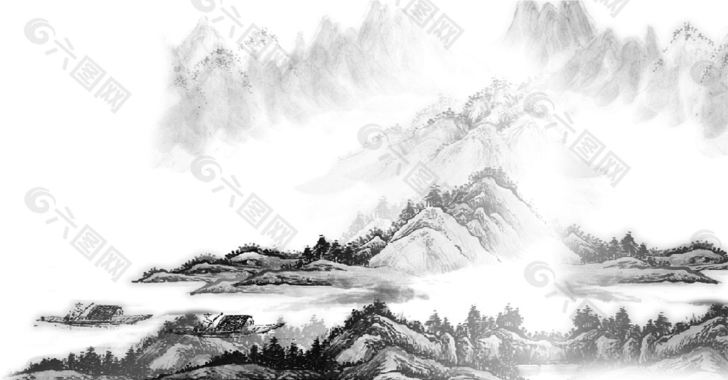 山水墨画背景素材下载背景素材免费下载 图片编号 六图网