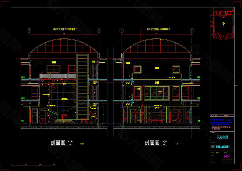 别墅住宅建筑cad详图素材