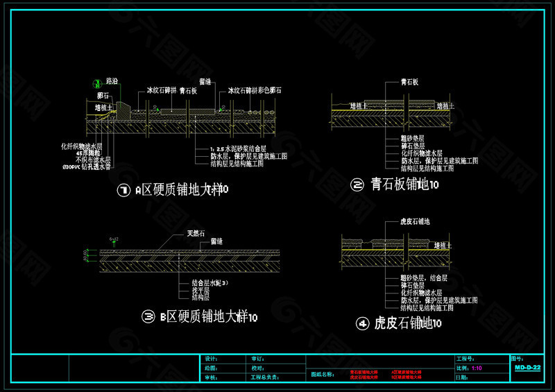 区铺地池底大样cad图纸装饰装修素材免费下载 图片编号 六图网