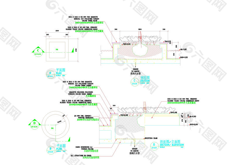 花园景观cad图纸素材