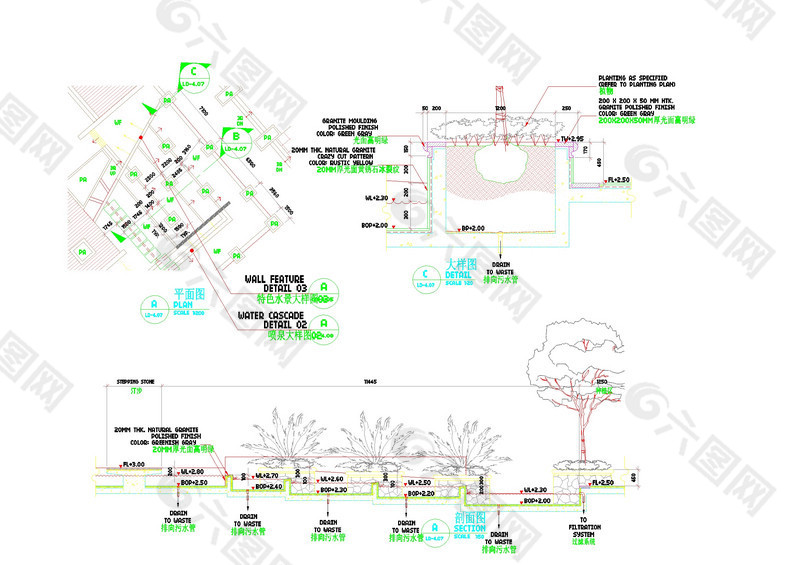 花园景观cad图纸素材