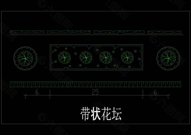 绿化带造型花坛cad图纸