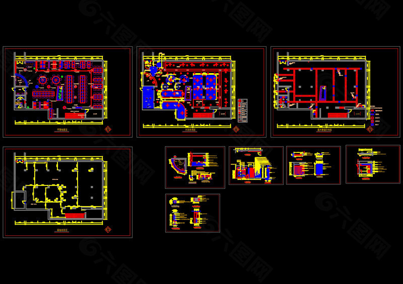 网吧设计装修施工图cad图纸