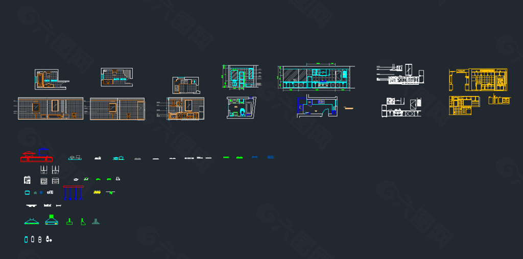 cad厨房施工图