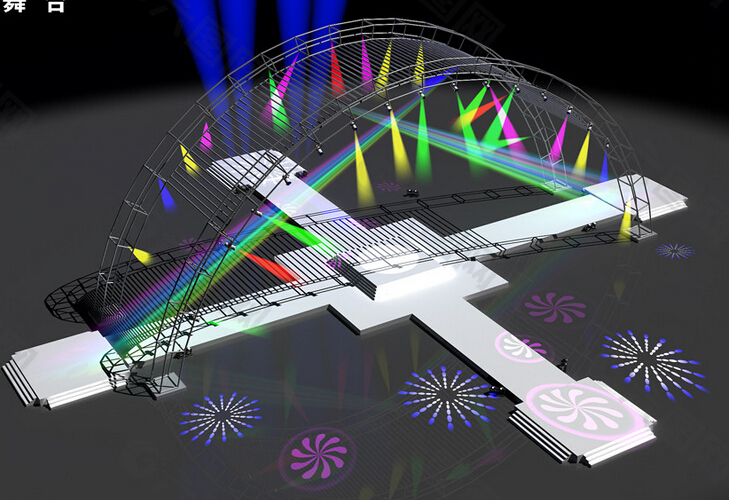 T型舞台3D模型