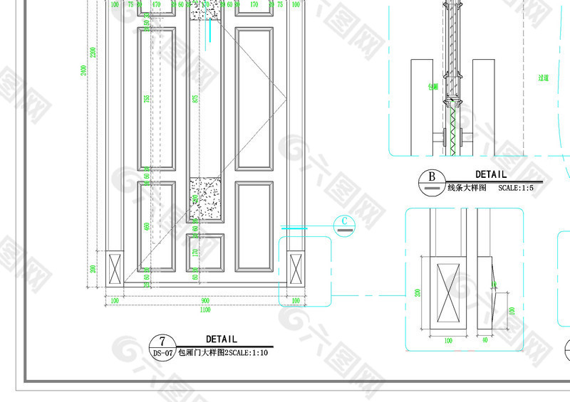 门大样cad图纸