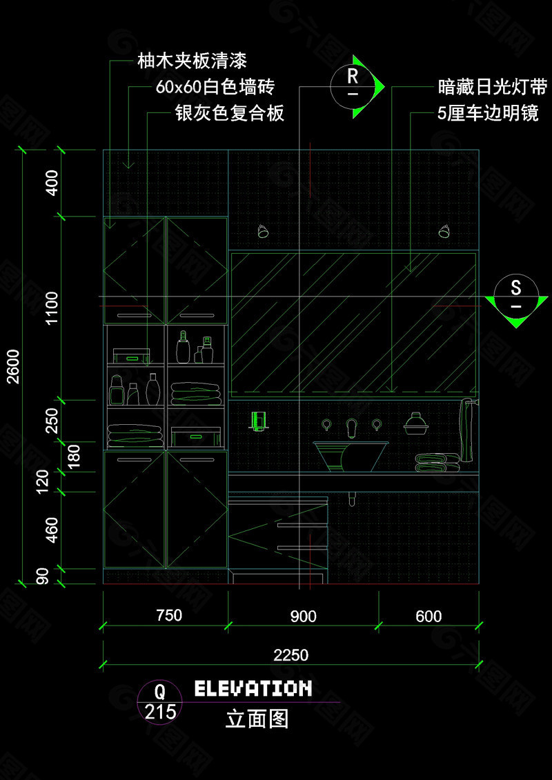 厨房立面cad图纸