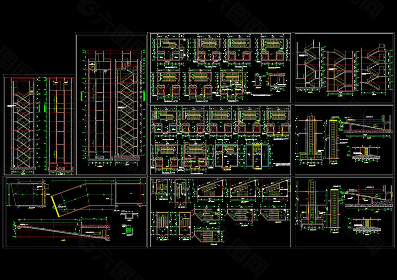 楼梯解剖图cad图纸
