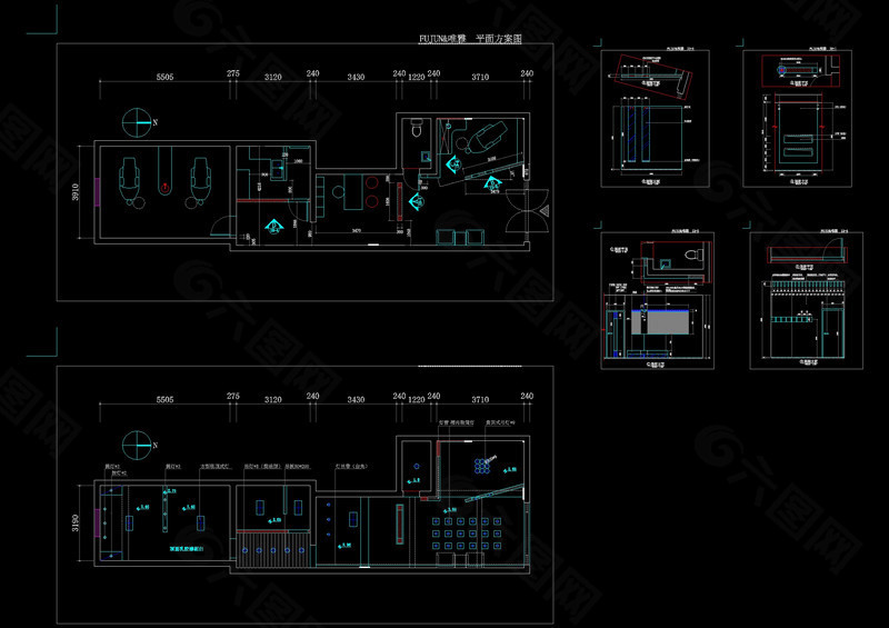 牙科诊所建筑装修图cad图纸