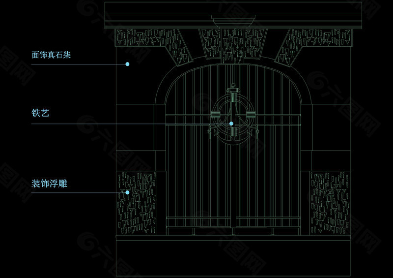 大门cad图块素材