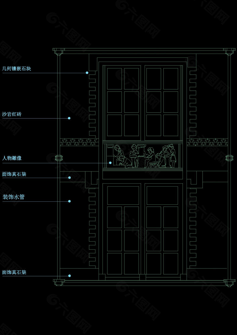 欧式门大样cad图纸