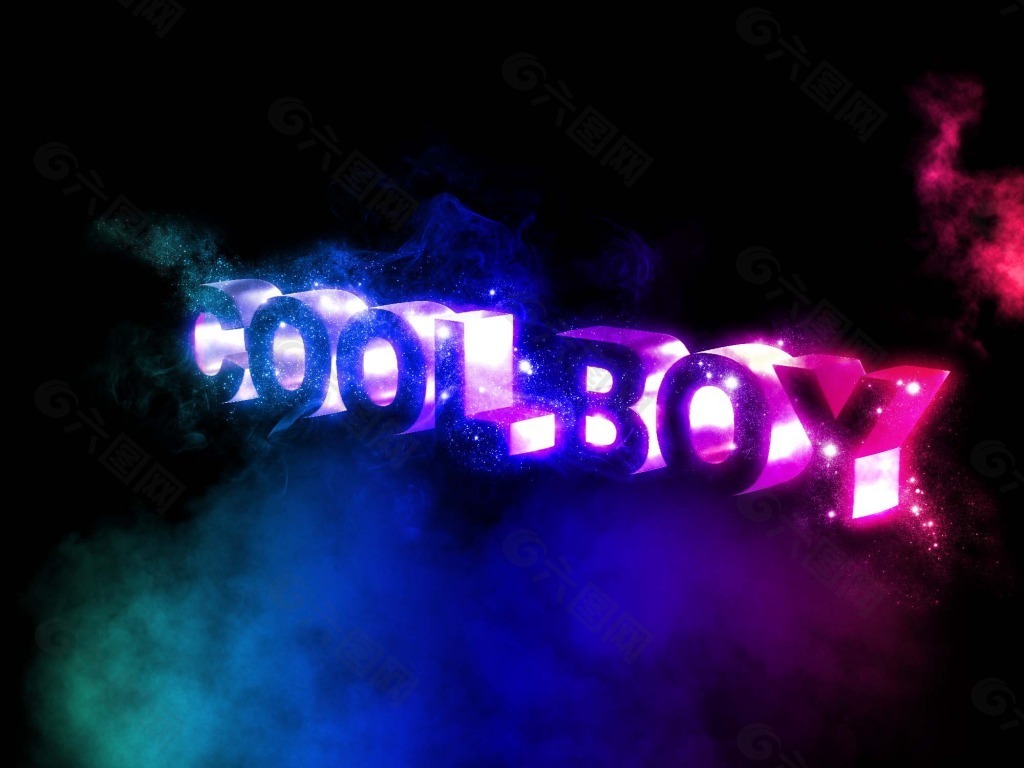 COOL BOY发光立体字