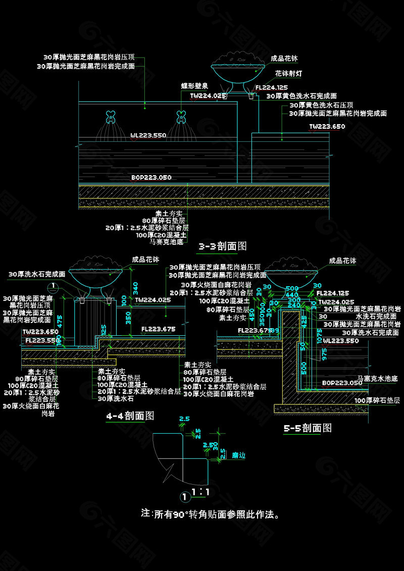 剖面图cad图纸素材