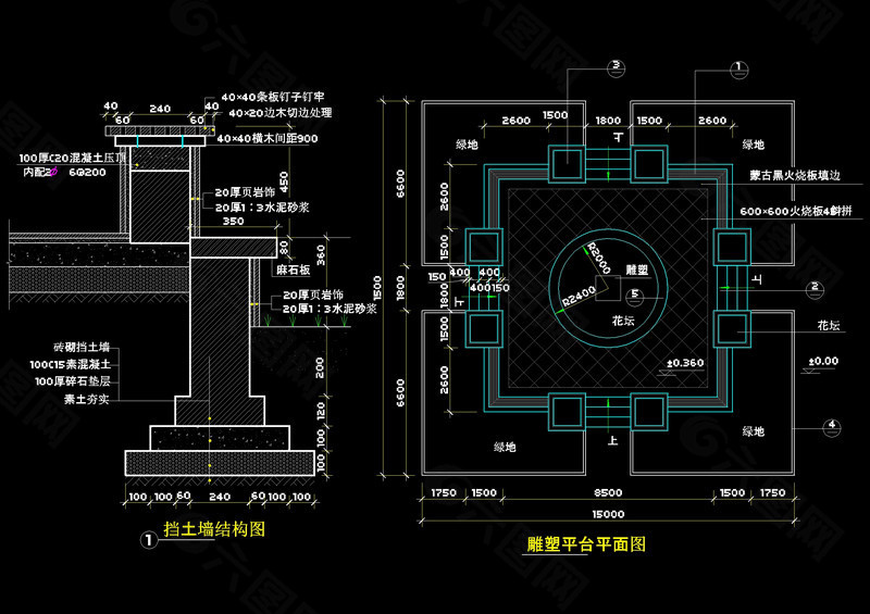 雕塑cad图稿素材