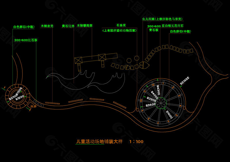 儿童游乐场立面cad图稿素材