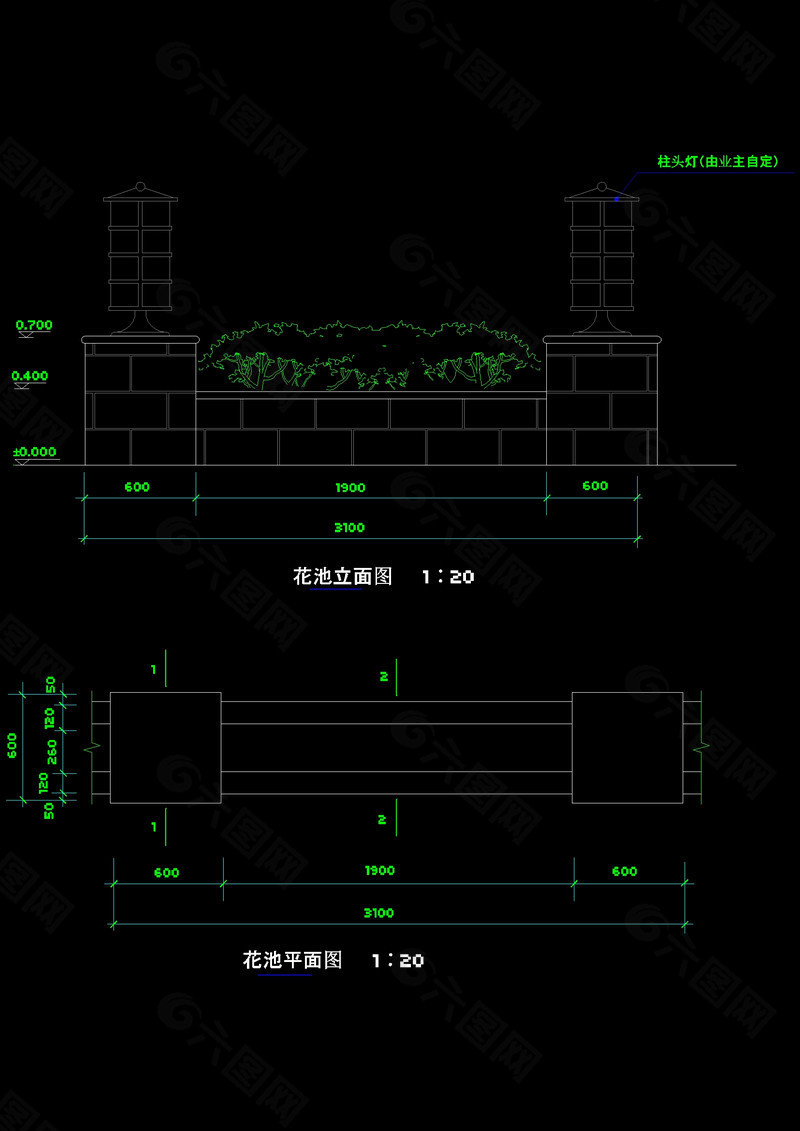 花池平面cad图纸