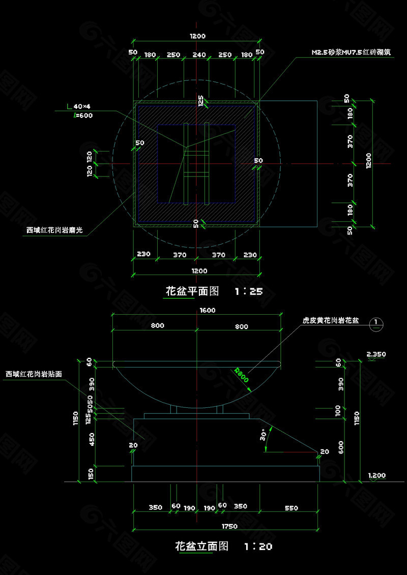 花园立面cad图纸