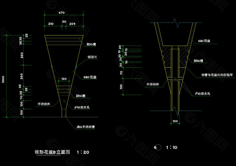 花池立面cad图纸