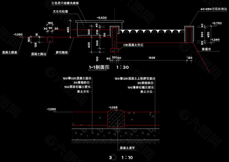 花池cad结构素材