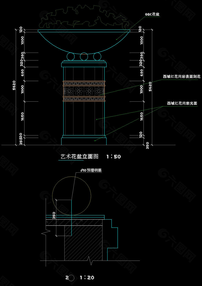 花池立面cad图纸