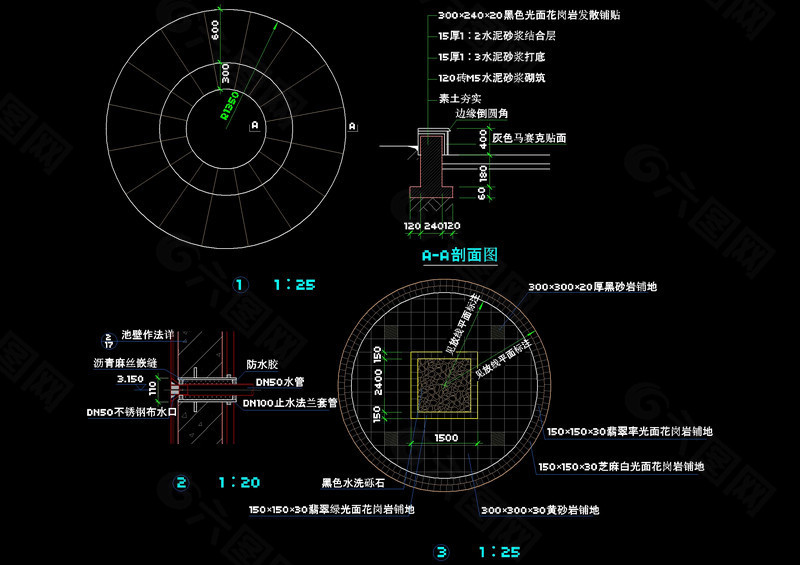 游泳池平面cad图纸
