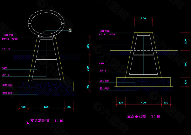 支点基础图cad图纸