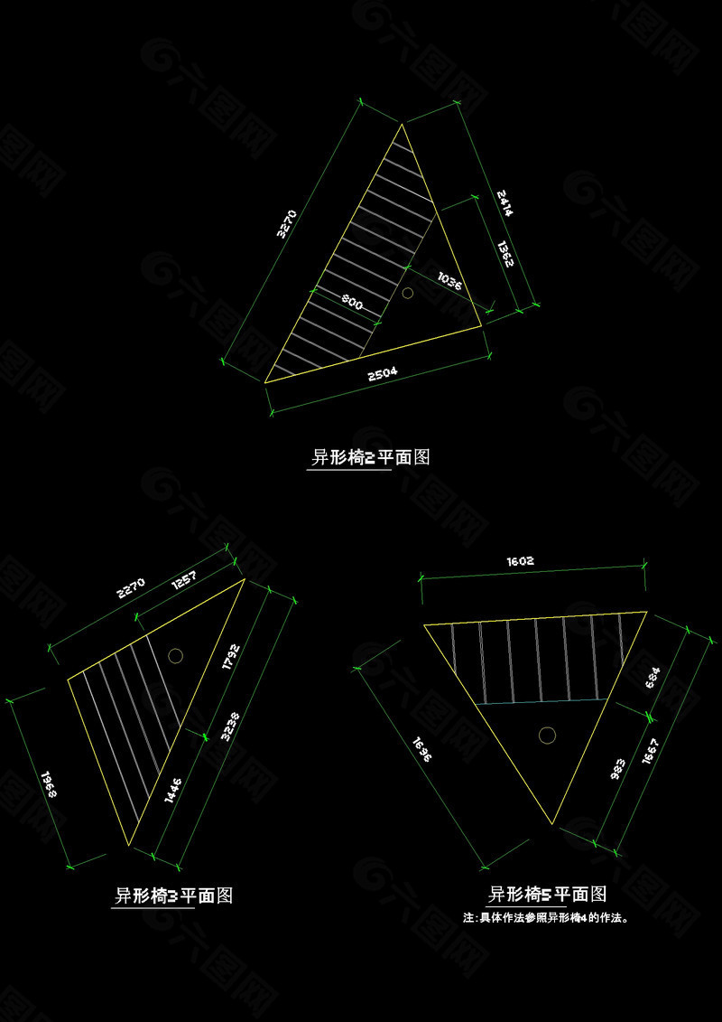 坐椅cad图块图纸