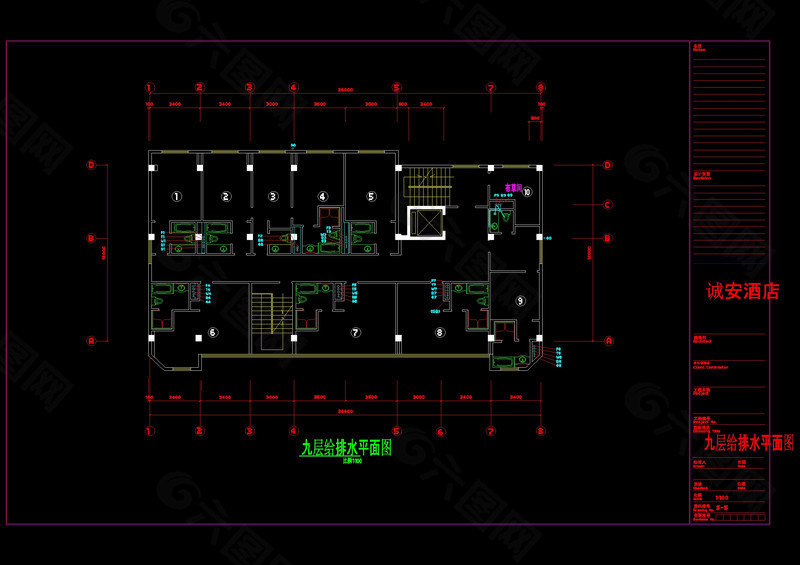 给排水平面图cad图纸