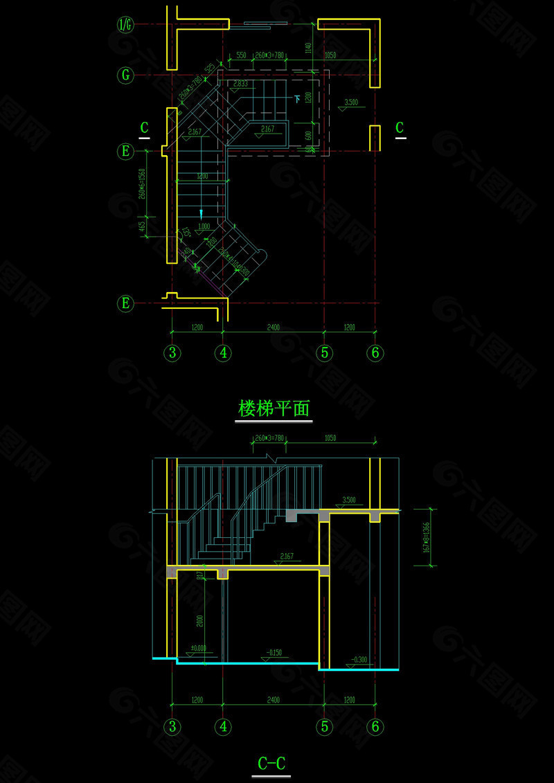 楼梯详图cad图纸
