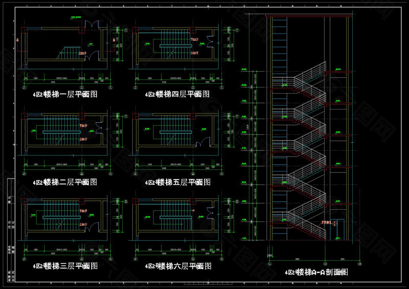 楼梯详图cad图纸