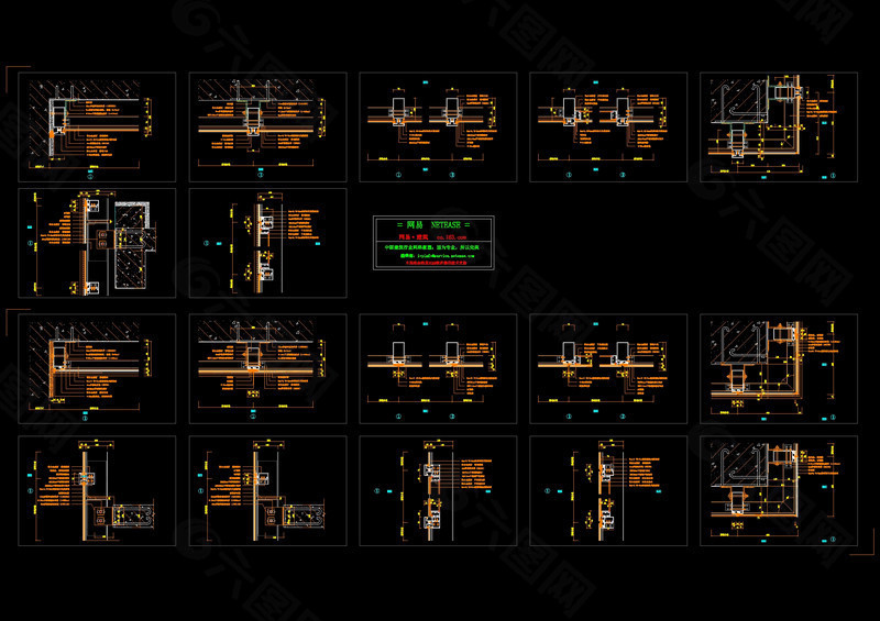 幕墙节点图cad图纸