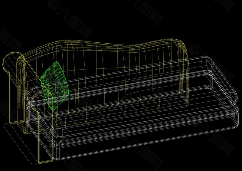 沙发模型cad图