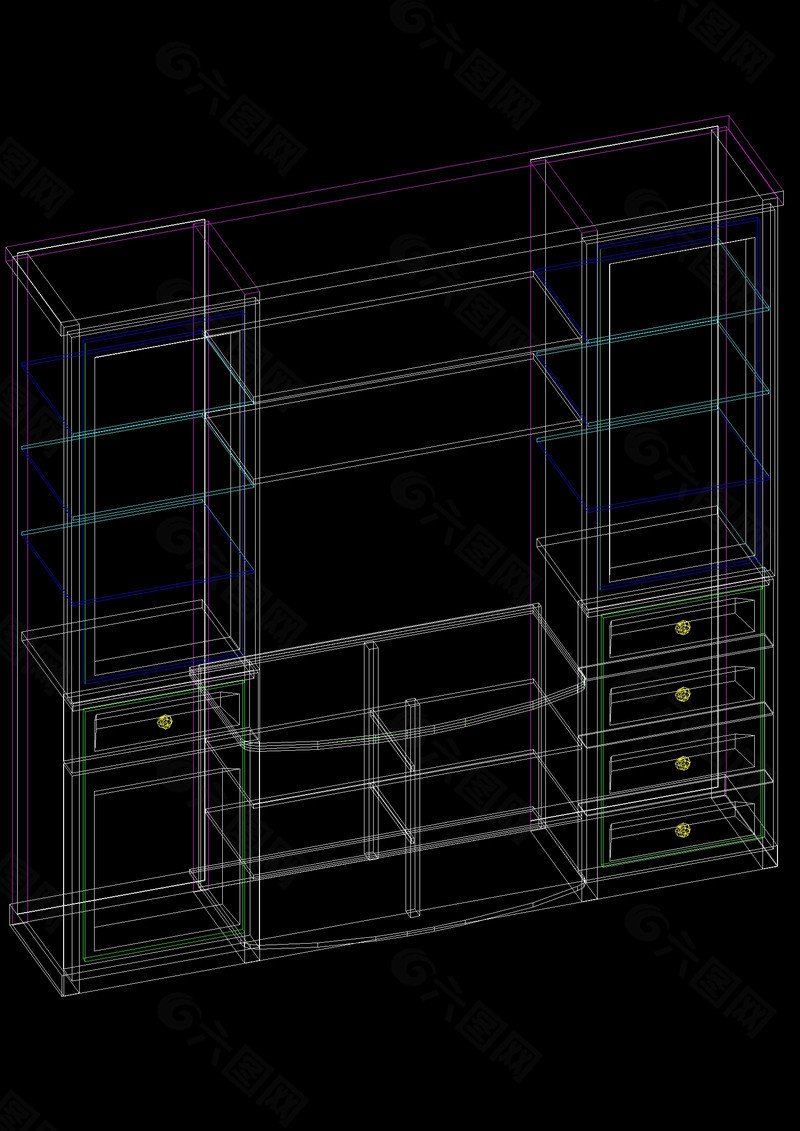 储物柜cad模型设计