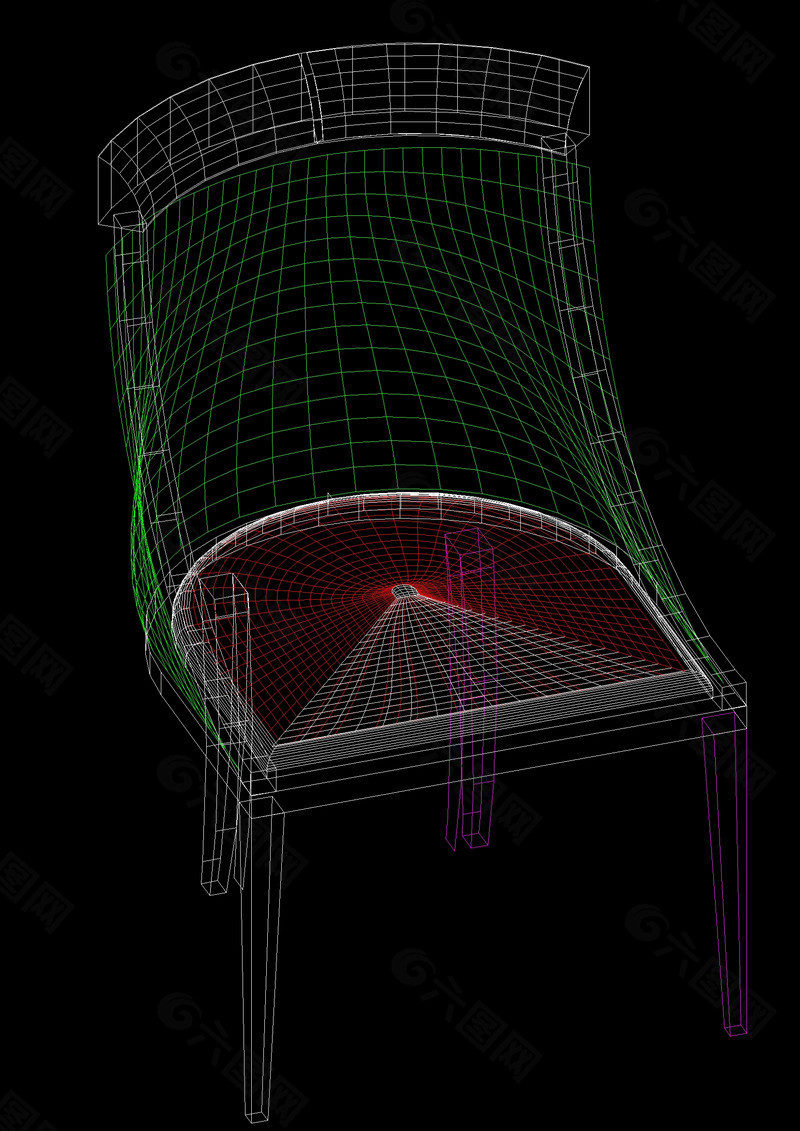 圆形椅子cad图稿素材