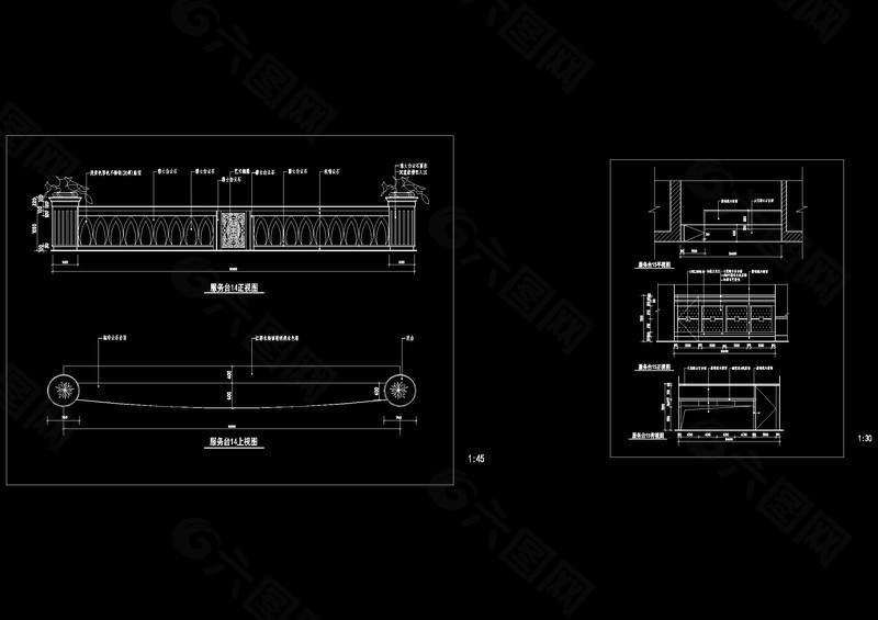 服务台吧台cad图纸