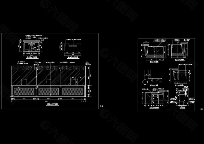 服务台吧台cad图稿