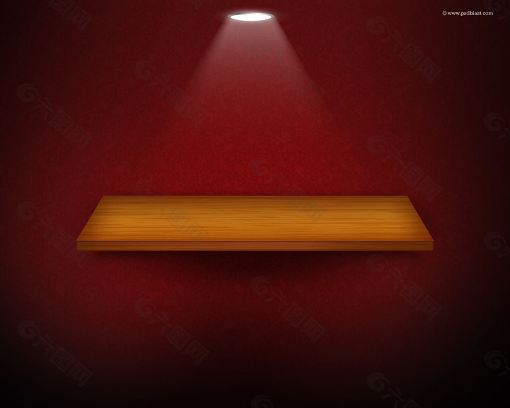 红色背景的木台