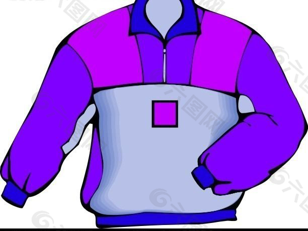 紫色调紧袖口外衣设计
