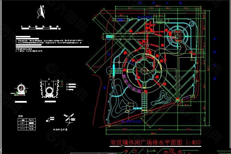 某休闲广场排水平面方案