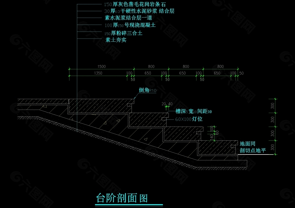 台阶做法cad建筑详图