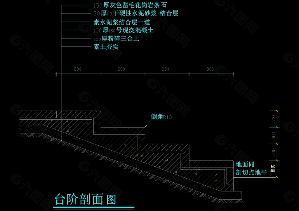 台阶做法cad建筑图纸