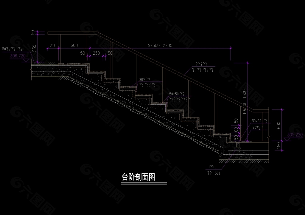 侧石做法cad图纸素材