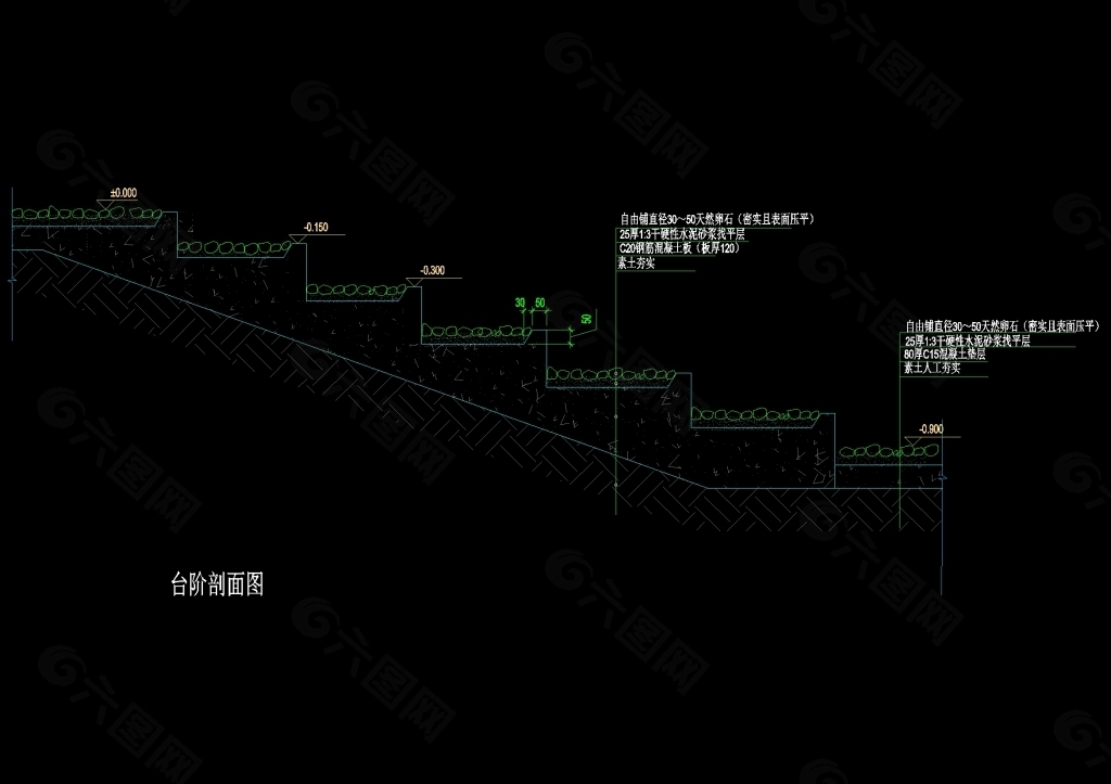 台阶做法cad图素材