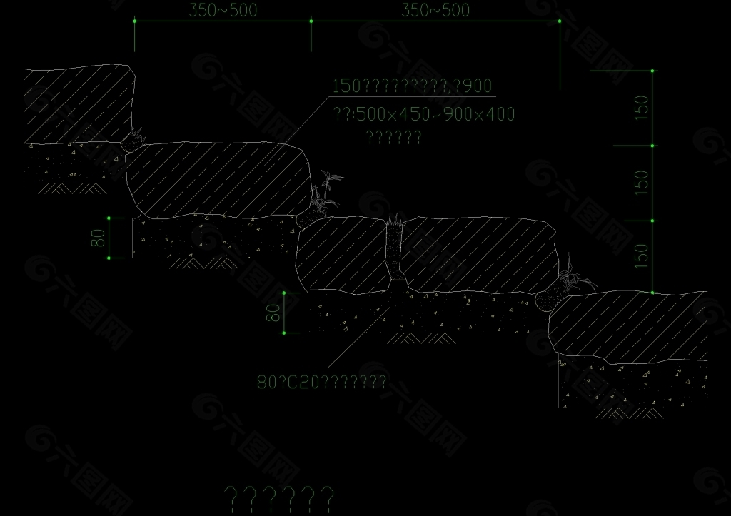 台阶做法cad图