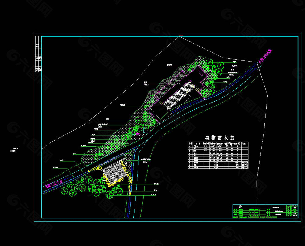 园林植物配置cad图纸