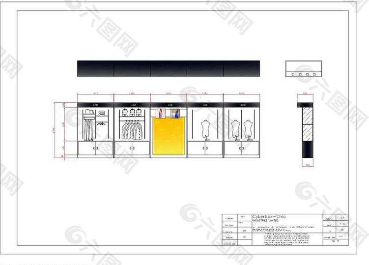 衣橱展示柜CAD