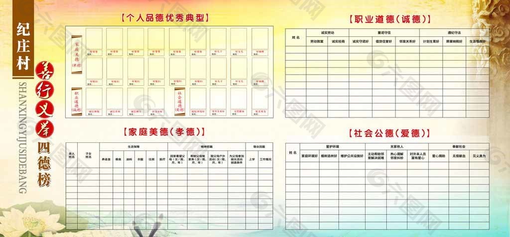 善行义举四德榜展板图片