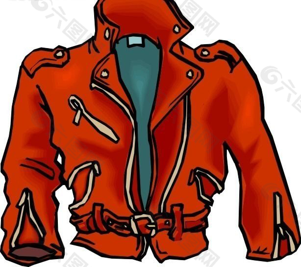 红色调翻领夹克设计