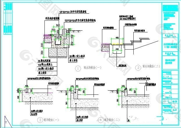 排水沟及道牙做法详图