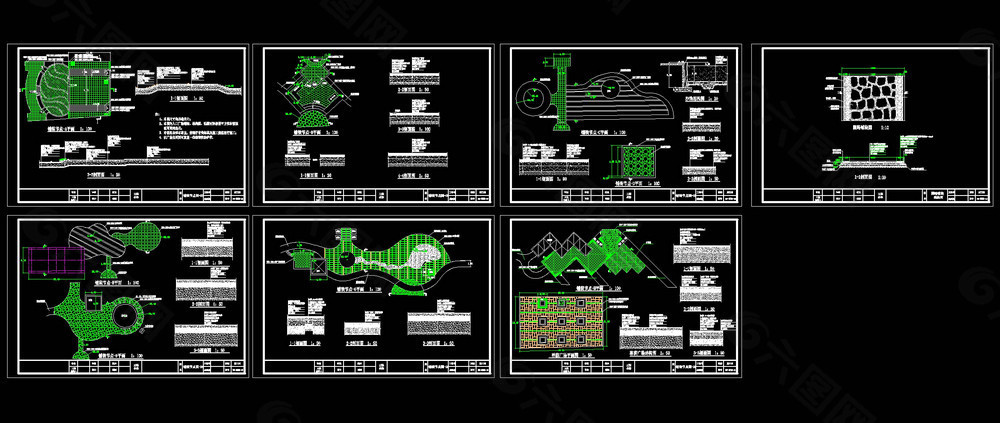 广场铺装设计cad图纸素材